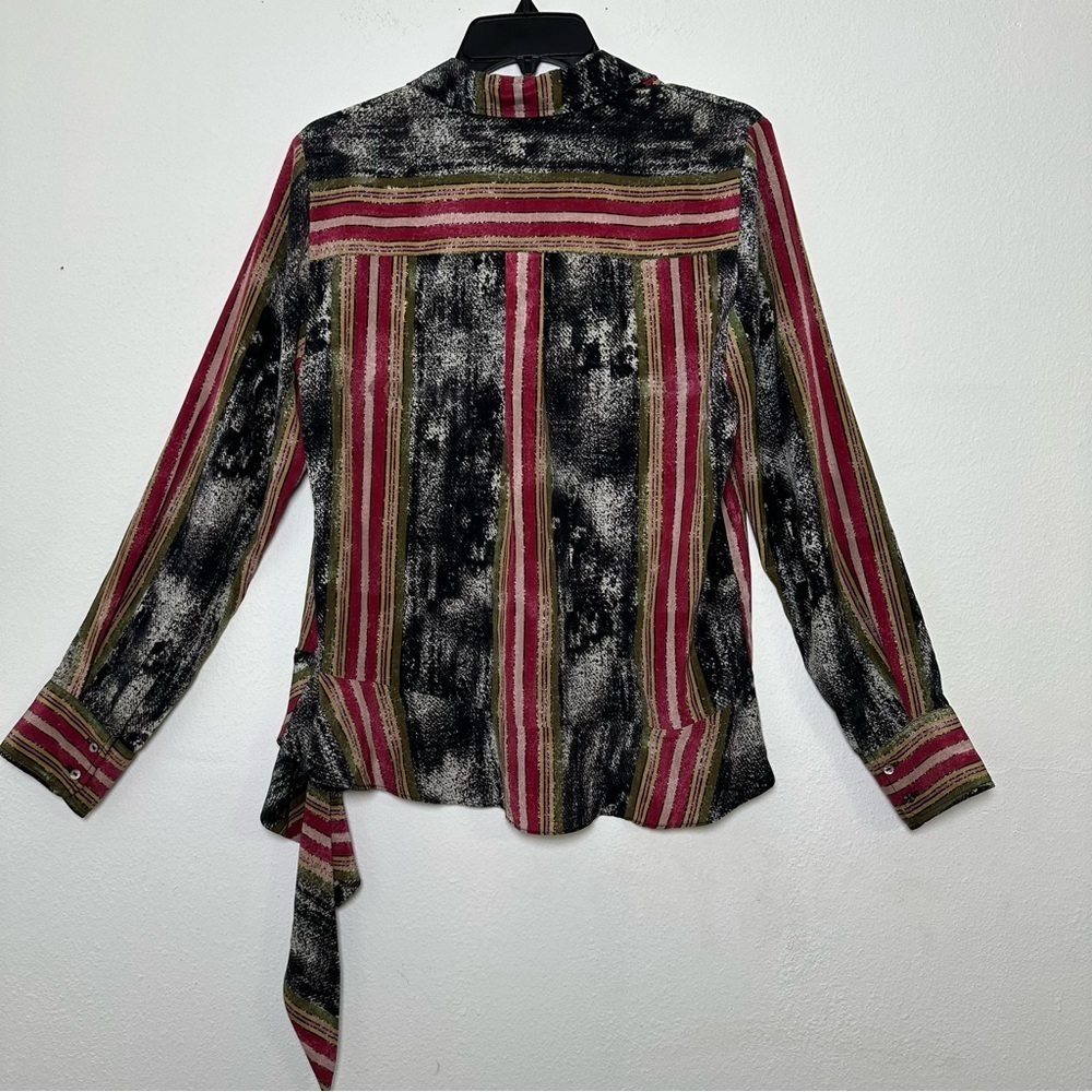 Artelier 100% Silk Nicole Miller Women's Blouse  Multicolored Print In Size S - Picture 3 of 13